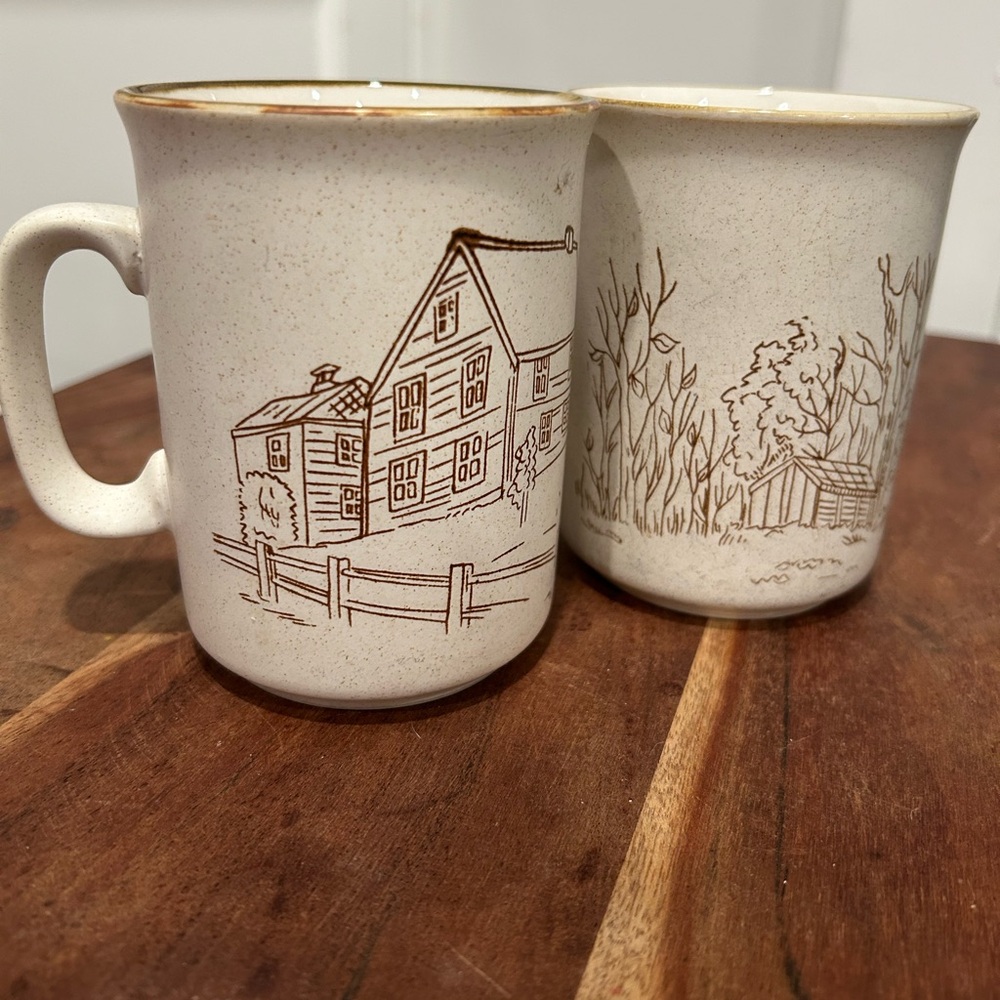 Vintage Manoir Coffee Cups - set of 2